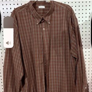 Van Heusen Men's Brown Plaid Button Down Shirt